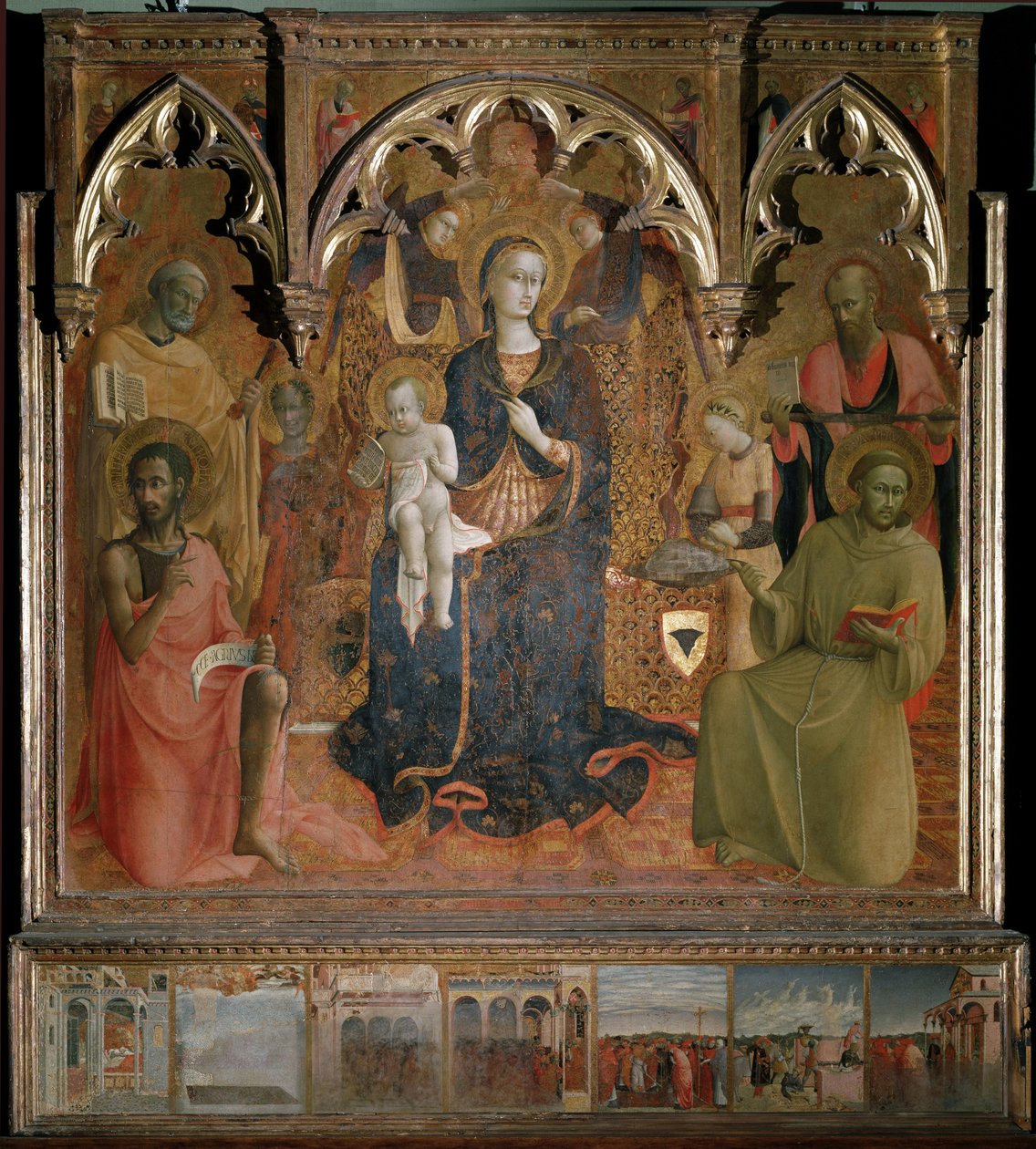 Polyptych من سيدة الثلج - تمبرا على الخشب بواسطة ساسيتا (حوالي 1392 1450)