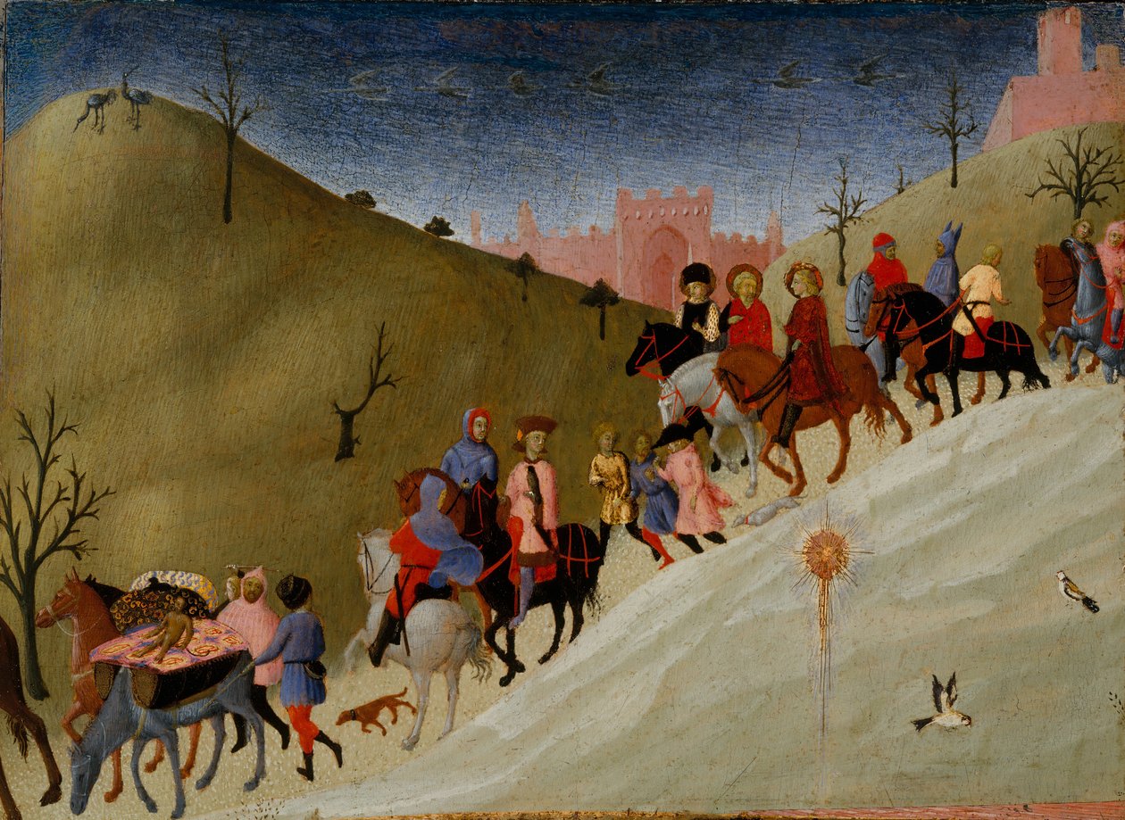 رحلة المجوس ، كاليفورنيا. 1433-35. بواسطة ساسيتا
