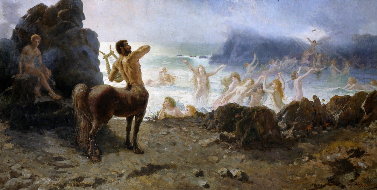 Centaur Chiron تحاول الحرية ، بقلم فرانشيسكو سافيريو ألتامورا (1826-1897) بواسطة سافيريو ألتامورا