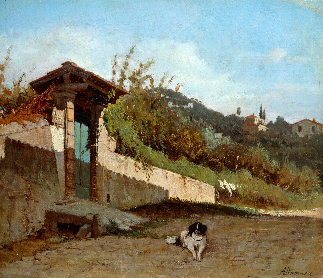 فيلا Portico of Tuscan ، بقلم فرانشيسكو سافيريو ألتامورا (1826-1897) ، زيت على قماش ، 23x27 سم. بواسطة سافيريو ألتامورا