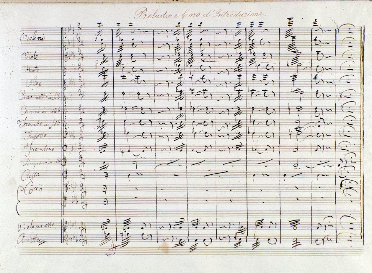 الصفحة الأولى من مقدمة أوبرا Il bravo بواسطة Mercadante (1842) بواسطة سافيريو ميركادانتي