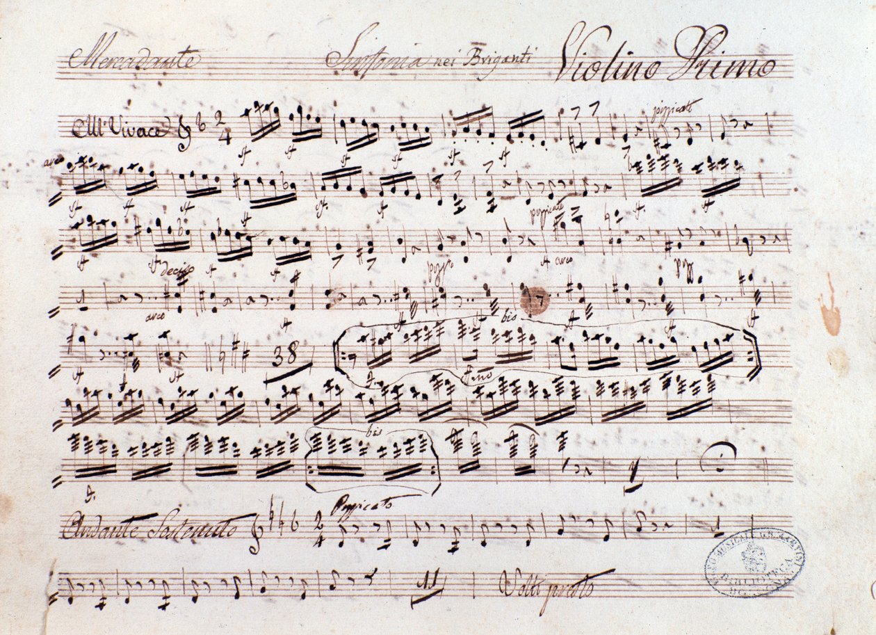 النتيجة الموسيقية لأوبرا I briganti بواسطة Mercadante (1836) بواسطة سافيريو ميركادانتي