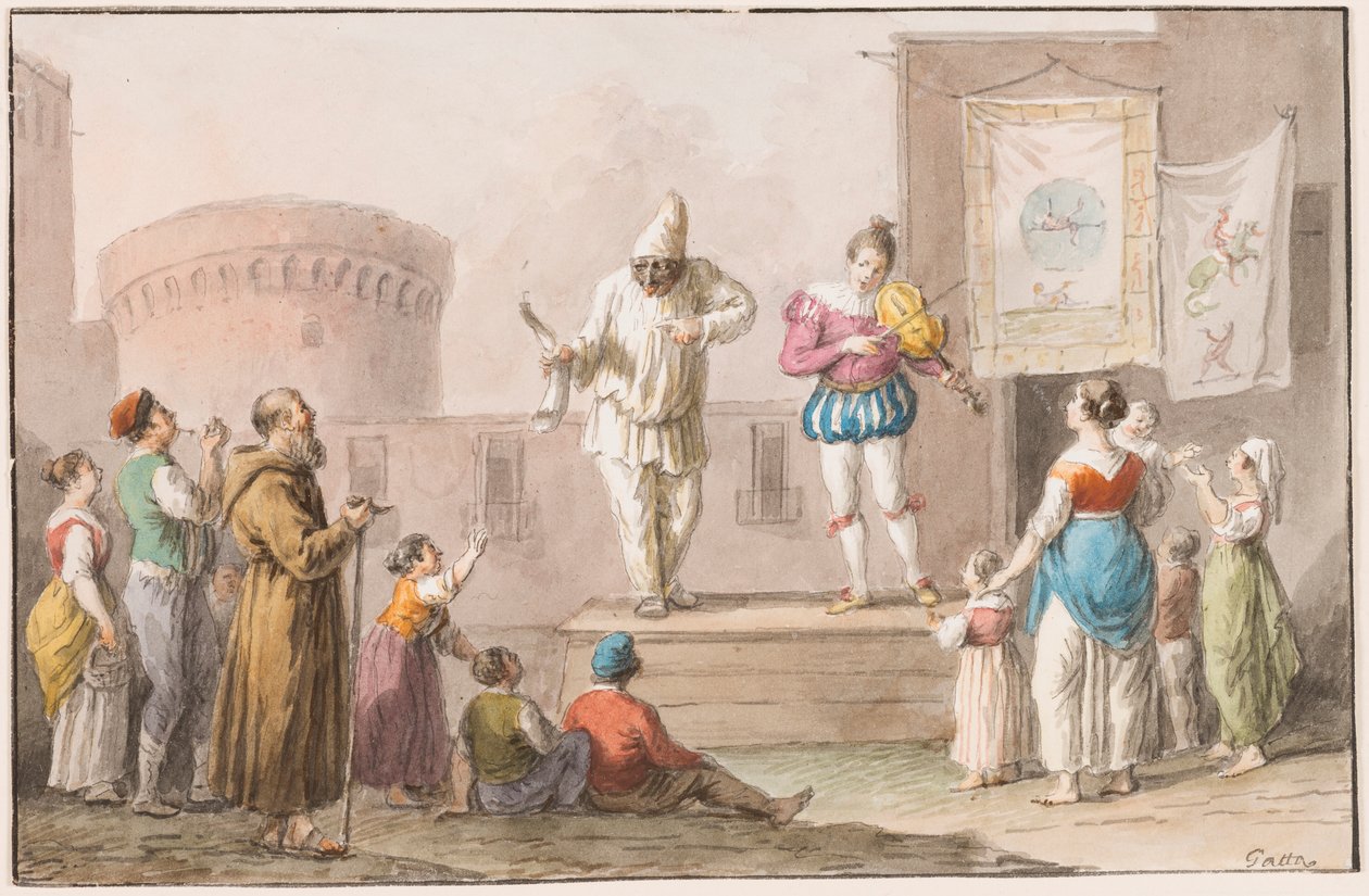 لون الماء فناني Commedia dell'Arte بواسطة سافيريو ديلا جاتا