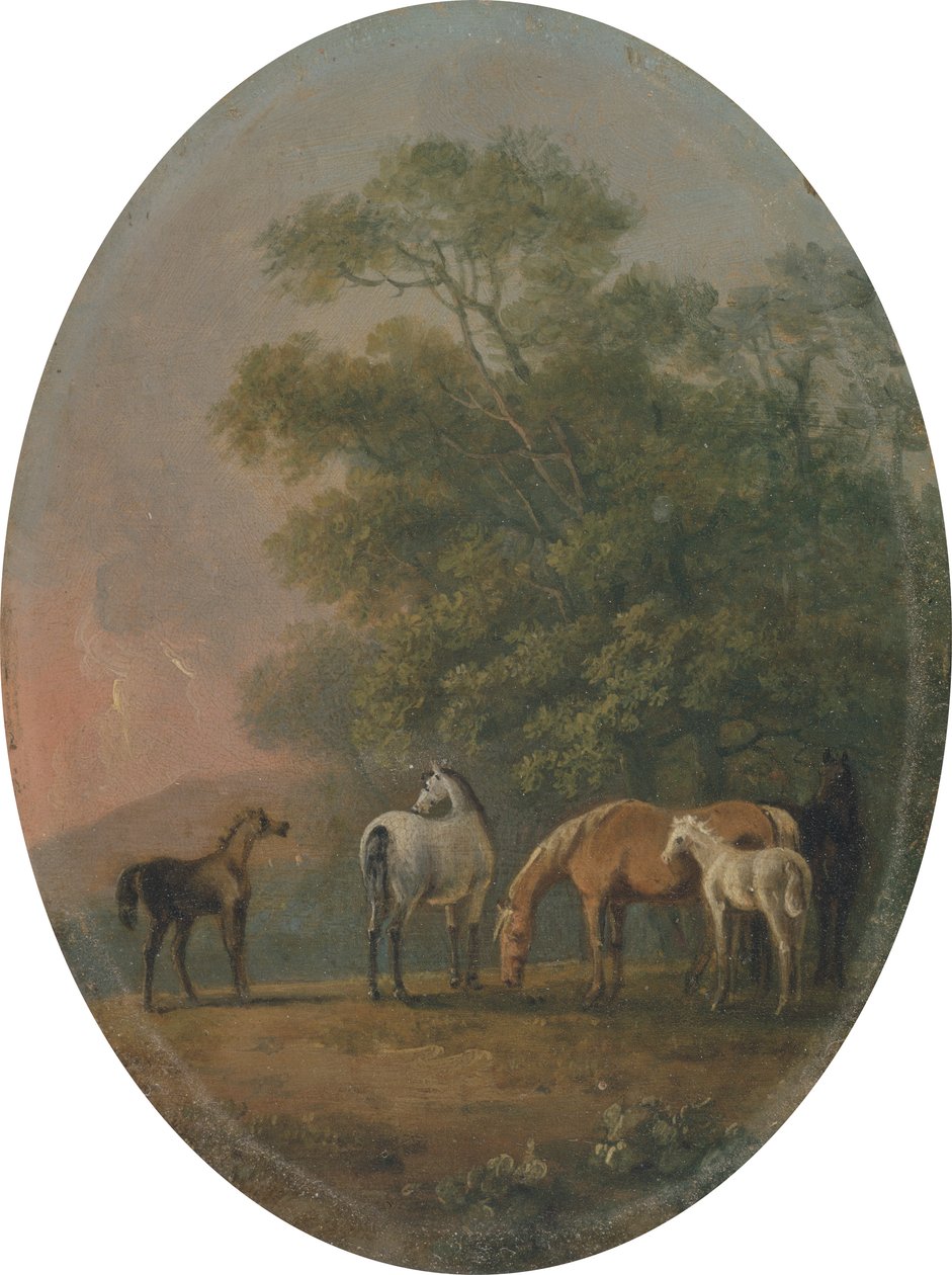 ماريس ومهرات ، c.1770-80 (زيت على معدن) بواسطة ساوري جيلبين