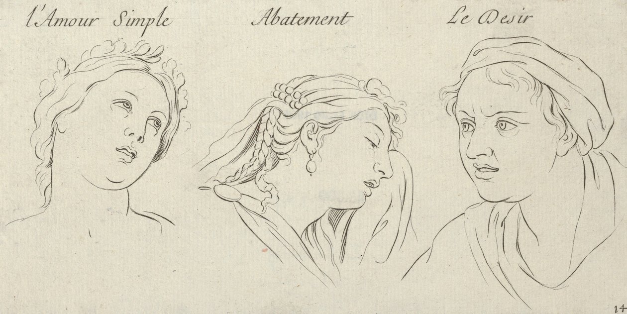 حب بسيط ، وكآبة ، ورغبة من شخصيات المشاعر ، منقوشة على ... ، 1695-1720. بواسطة سيباستيان لو كليرك الأصغر
