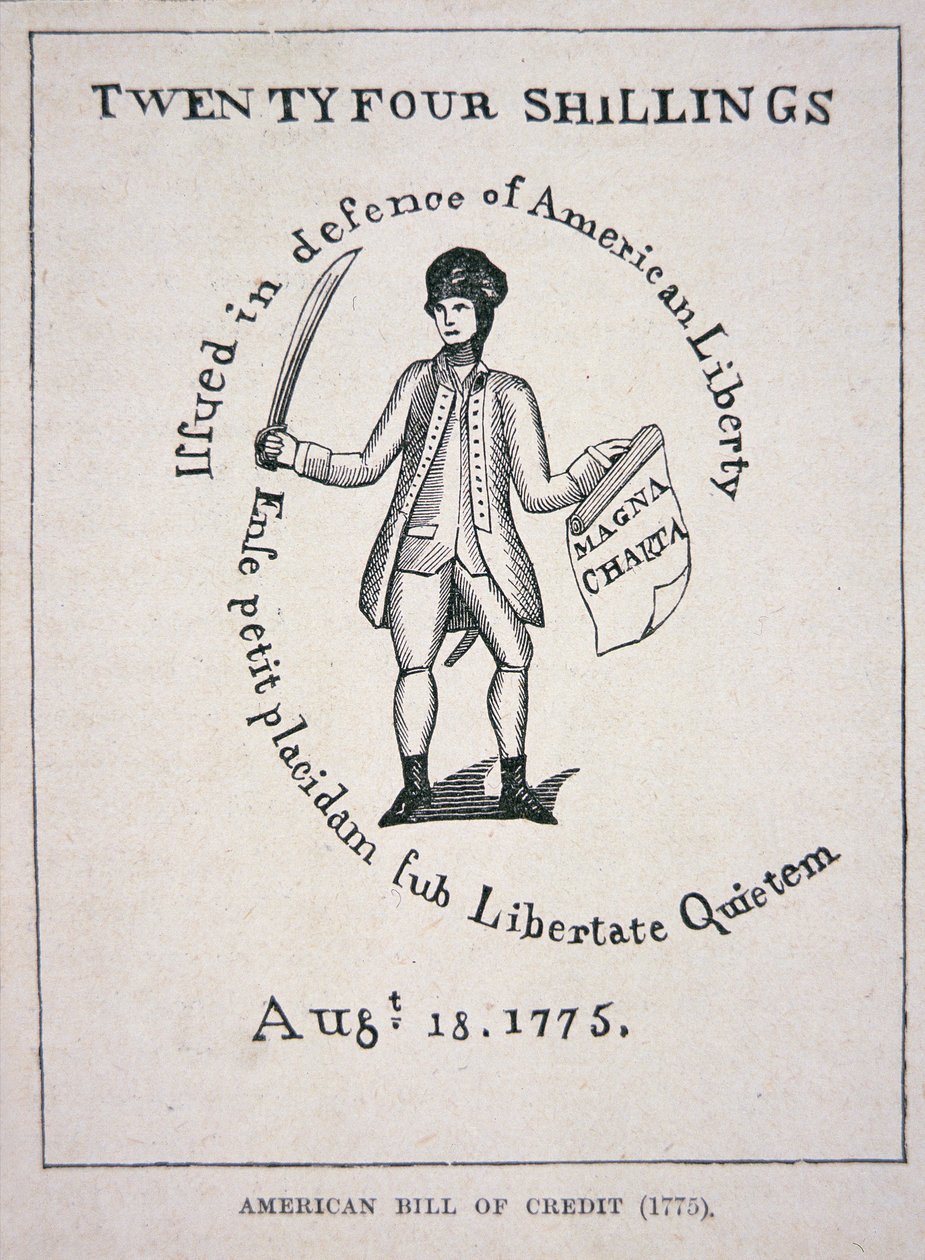 American bill of credit for twenty-four shillings بواسطة المدرسة الأمريكية
