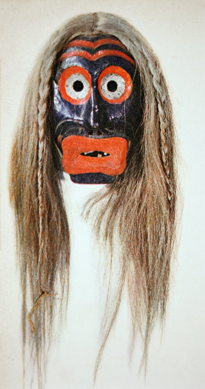 Iroquois Mask (wood & hair) بواسطة المدرسة الأمريكية
