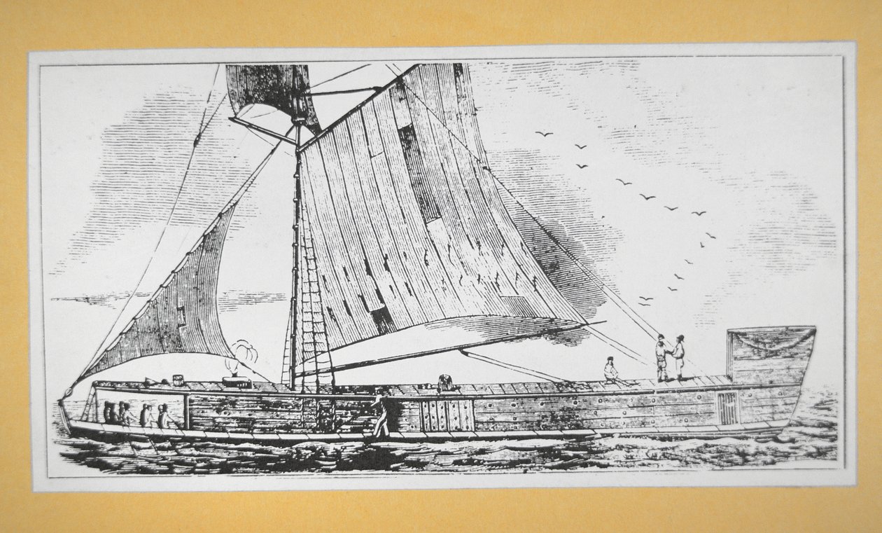 قارب Mississippi Keel (نقش) بواسطة المدرسة الأمريكية