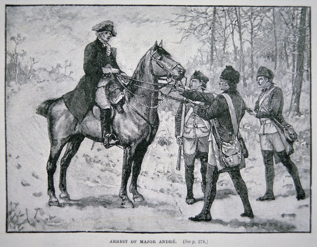 The capture of Major John Andre (litho) بواسطة المدرسة الأمريكية