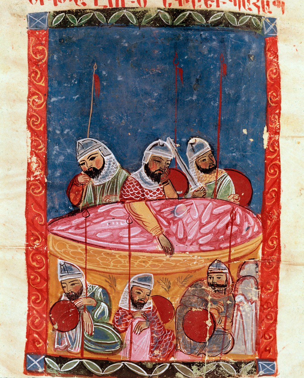 حراس قبر المسيح (صورة مصغرة بواسطة المدرسة الأرمينية
