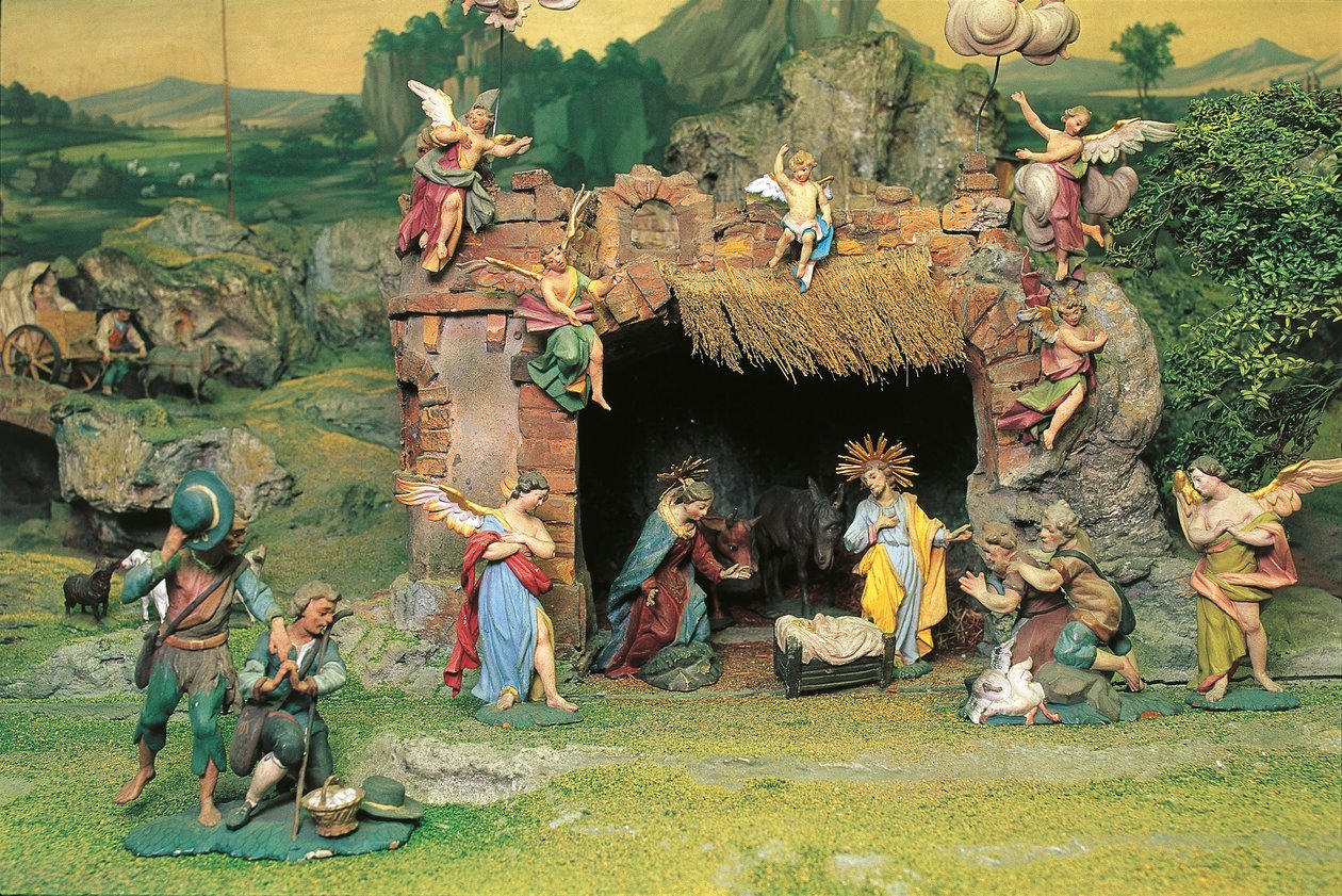 Nativity Scene (mixed media) بواسطة المدرسة النمساوية