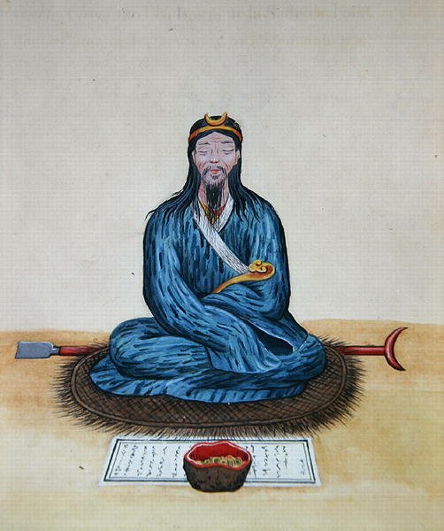 بونز تائب ، حوالي عام 1785 (ألوان مائية على ورق) بواسطة المدرسة الصينية