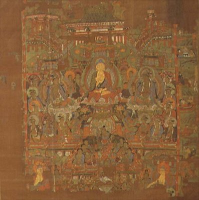 الفصل 1.IIi.02 جنة Bhaisajyaguru ، القرنان الثامن والتاسع ، Tunhuang (طلاء قماش على الحرير) بواسطة المدرسة الصينية