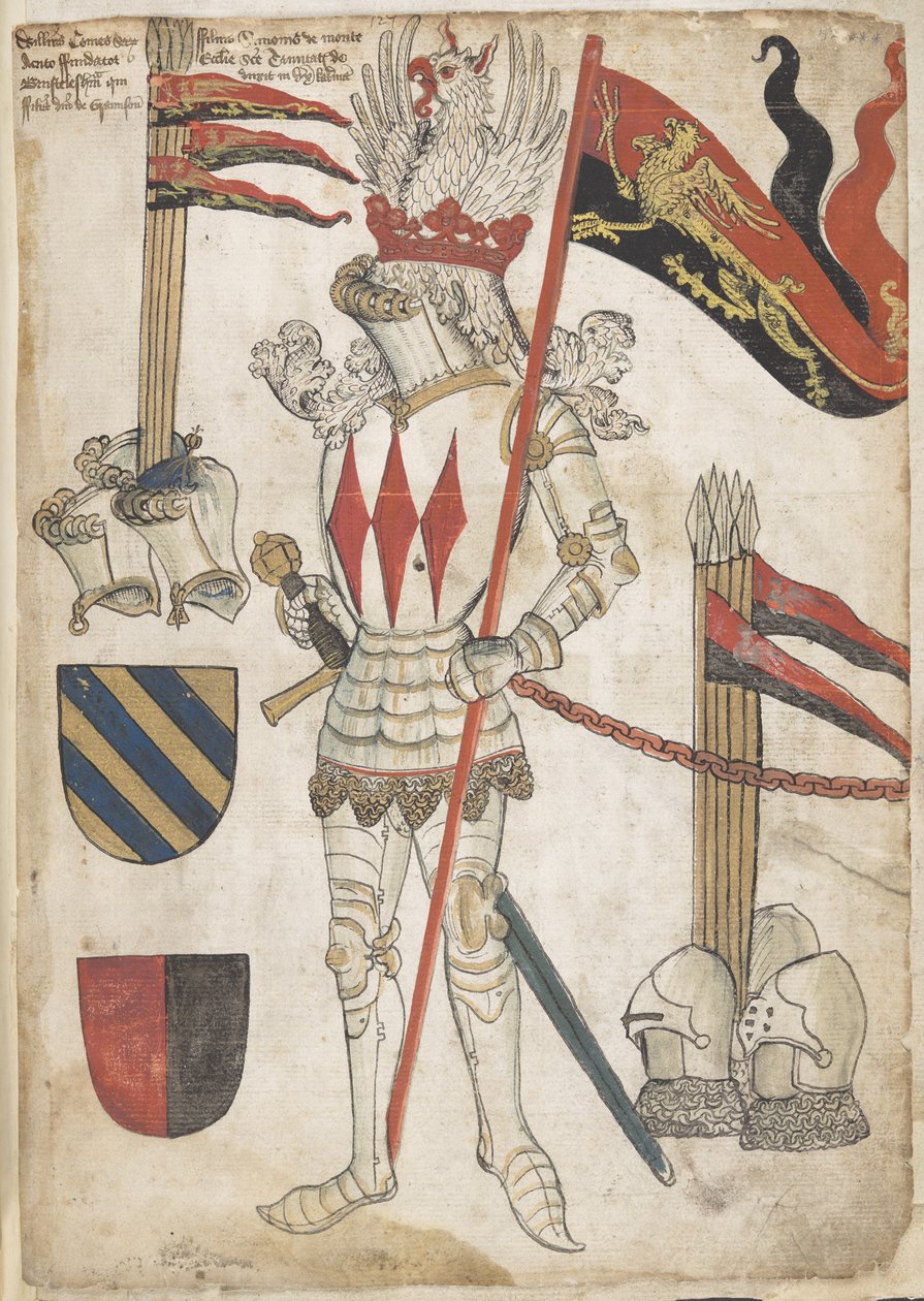 أضف MS 45133 f.52r William Montacute من مجموعات Wriothesley Heraldic. المجلد. ثالثا بواسطة مدرسة اللغة الإنجليزية