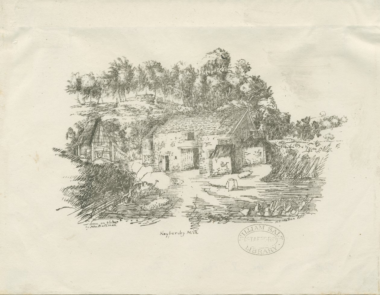 Biddulph - Knypersley Mill: الطباعة الحجرية (مصقولة) ، [عام 1826] (مطبوعة) بواسطة مدرسة اللغة الإنجليزية