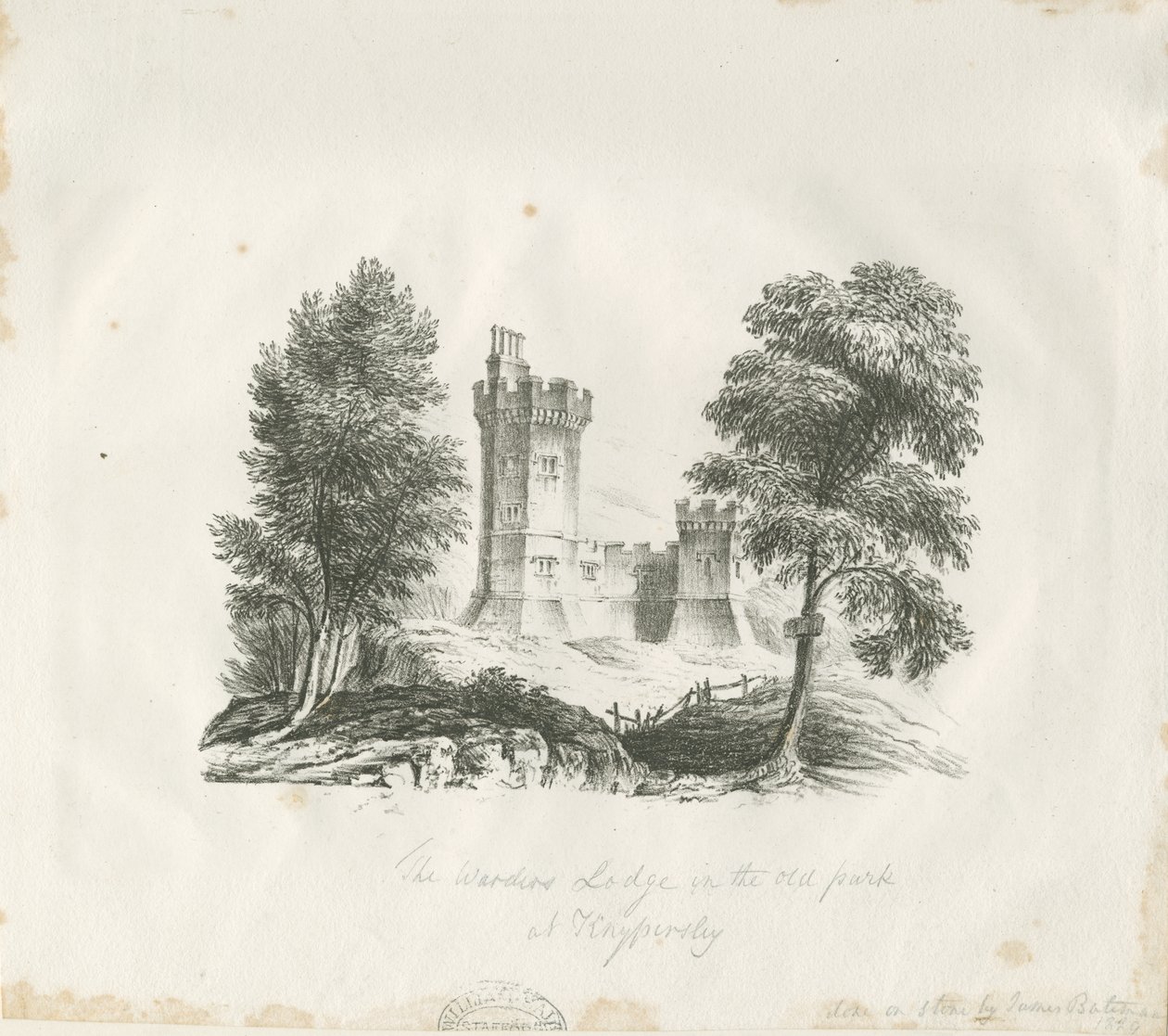 Biddulph - Warders 'Lodge at Knypersley Park: النقش بواسطة مدرسة اللغة الإنجليزية