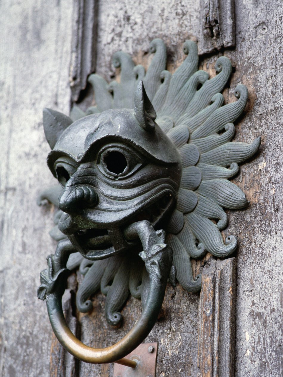 كاتدرائية دورهام ، Knocker ، نسخة أصلية من البرونز من القرن الثاني عشر (صورة) بواسطة مدرسة اللغة الإنجليزية