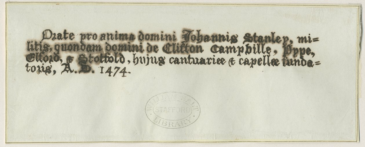 Elford Church - Tomb of Sir John Stanley: pen and ink drawing , nd [?19th cent] (drawing) بواسطة مدرسة اللغة الإنجليزية
