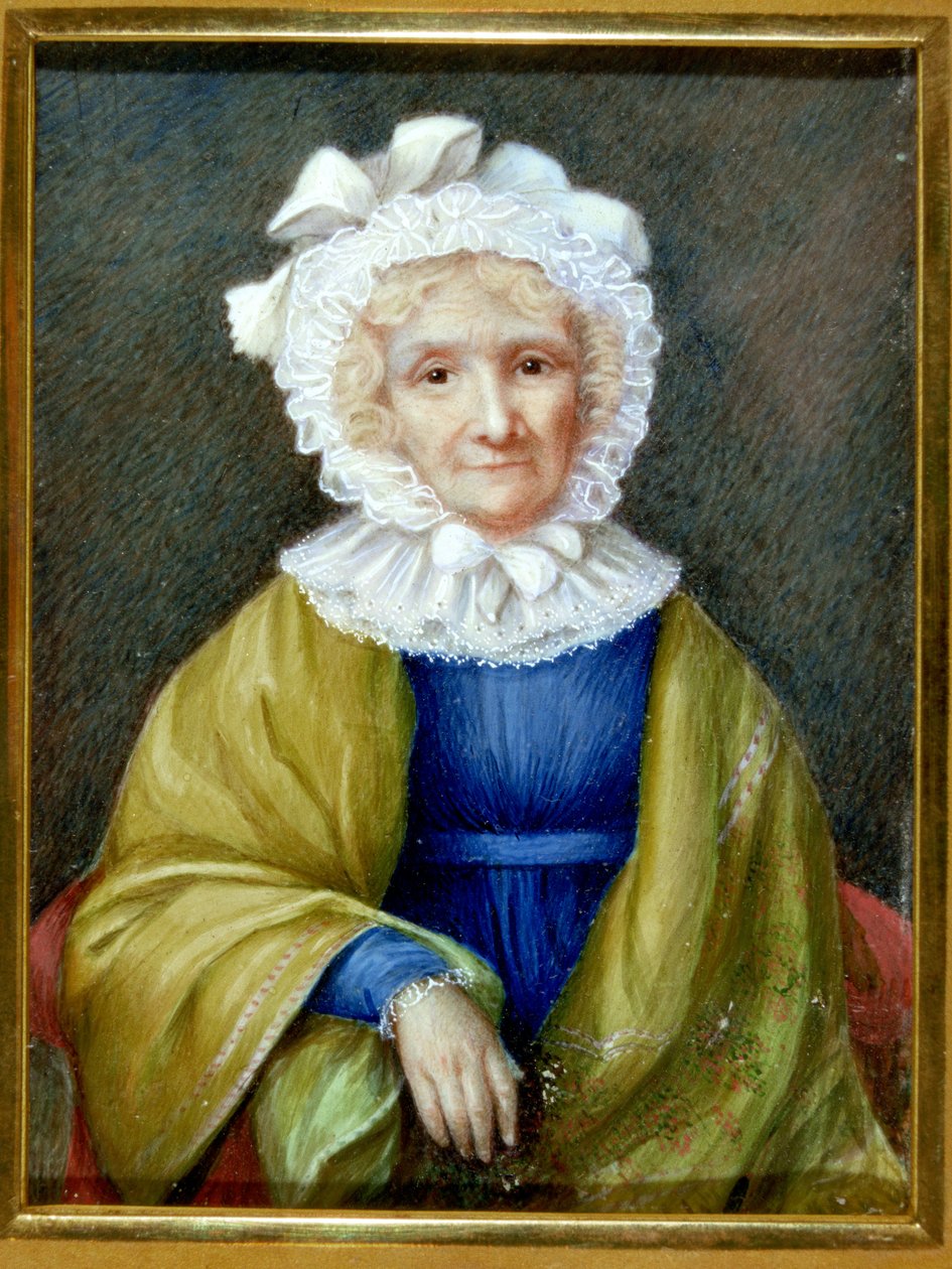 صورة مصغرة لهانا مور (1745 - 1833) (ألوان مائية على العاج) بواسطة مدرسة اللغة الإنجليزية
