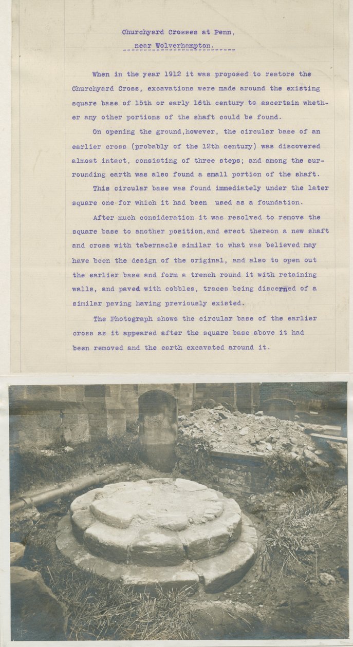 كنيسة بن - بقايا الصليب القديم: صورة فوتوغرافية ، [1912] (صورة فوتوغرافية) بواسطة مدرسة اللغة الإنجليزية