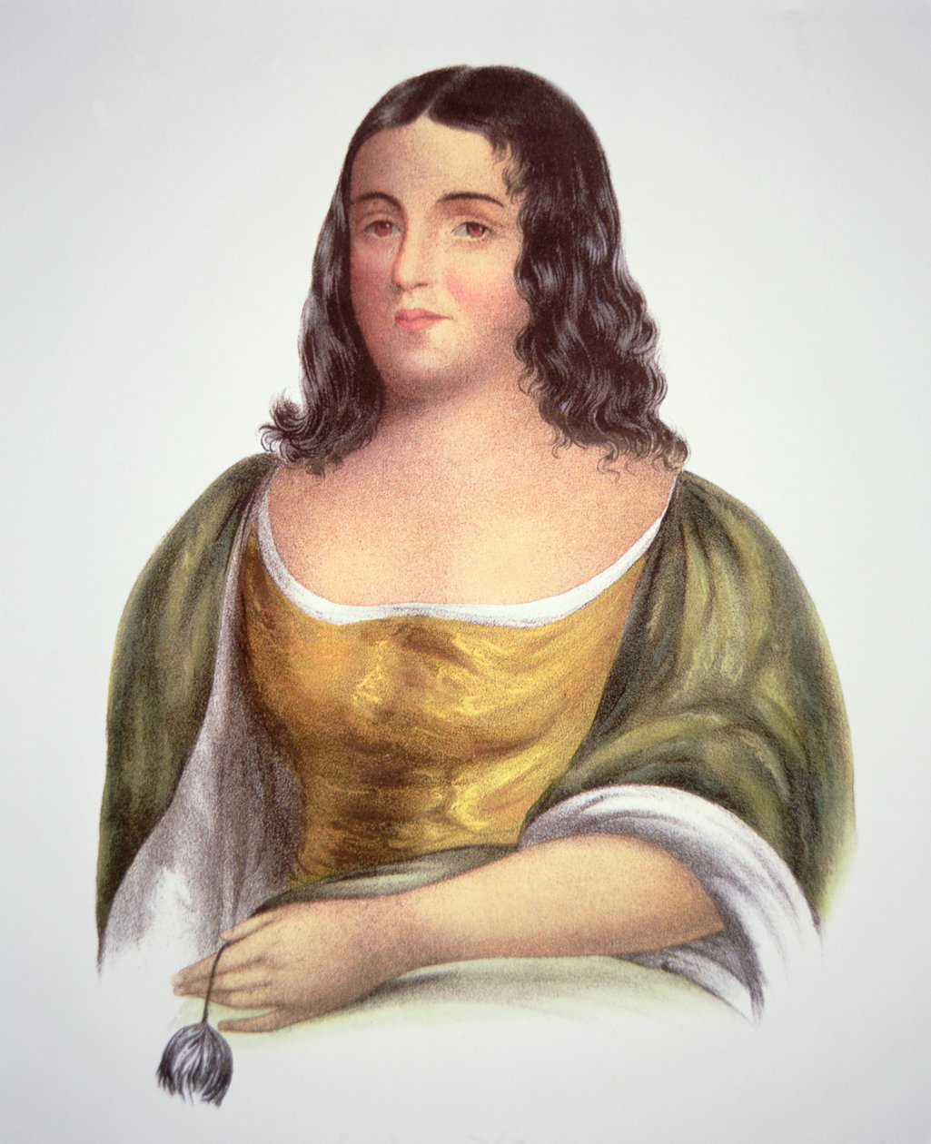 بوكاهونتاس (1595-1617) (ليثو ملون) بواسطة مدرسة اللغة الإنجليزية