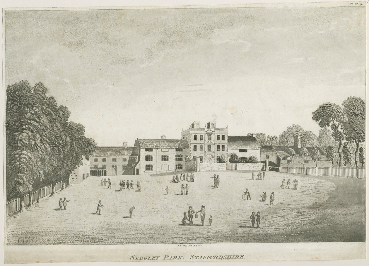 مدرسة Sedgley Park: النقش المائي ، بدون تاريخ [عام 1797] (طباعة) بواسطة مدرسة اللغة الإنجليزية