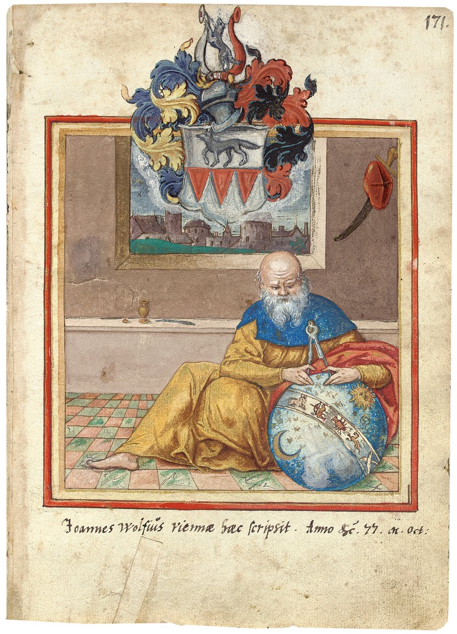 صفحة من ألبوم Amicorum of Salomon Schweigger von Sulz بواسطة المدرسة الأوروبية