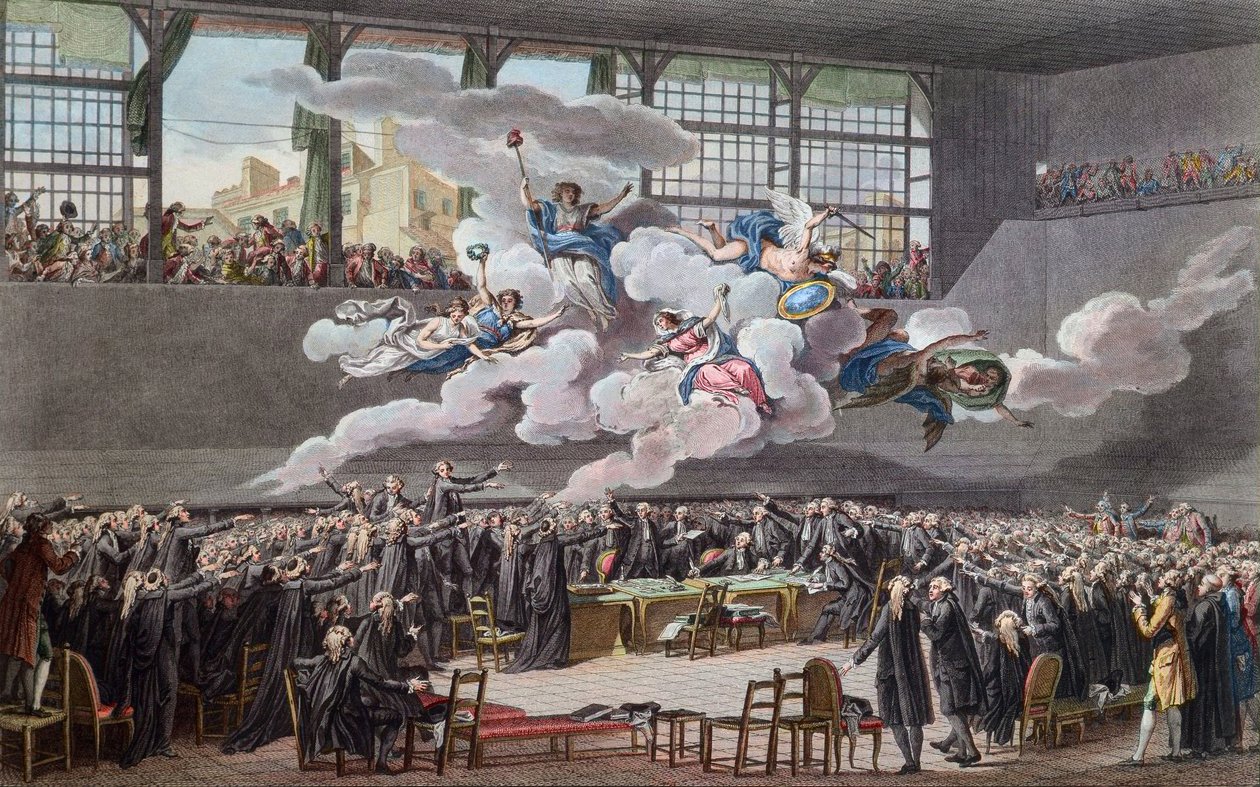 الثورة الفرنسية (1789-1799): قسم Jeu de Paume في فرساي في 20 يونيو 1789) (الثورة الفرنسية ؛ ملعب التنس اليمين في 20 يونيو 1789 ، فرساي) بواسطة المدرسة الفرنسية