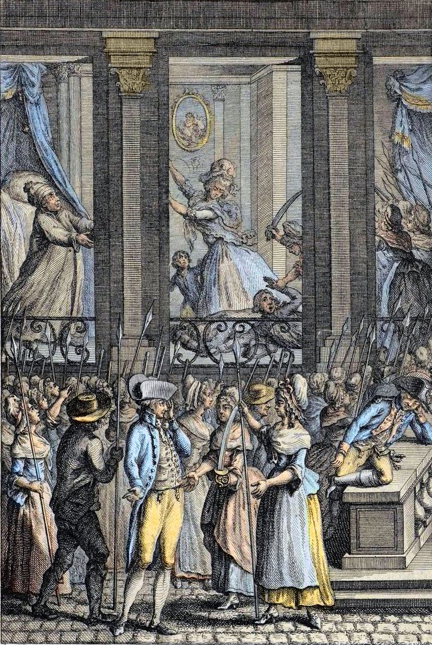 الثورة الفرنسية - الليلة الرهيبة من 5 إلى 6 أكتوبر 1789 في فرساي - عدوان لويس السادس عشر وماري أنطوانيت - بواسطة المدرسة الفرنسية