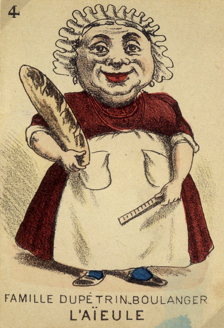 لعبة العائلات السبع: “L'Aieule” ”من عائلة Dupétrin - Baker. Musée de la Carte à Joucher، Issy-les-Moulineaux. بواسطة المدرسة الفرنسية