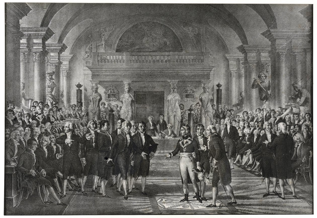 انتخب الجنرال بونابرت في 25 ديسمبر 1797 في قسم الفنون الميكانيكية بقسم العلوم ليحل محل لازار كارنو في أكاديمية العلوم في باريس. بواسطة المدرسة الفرنسية
