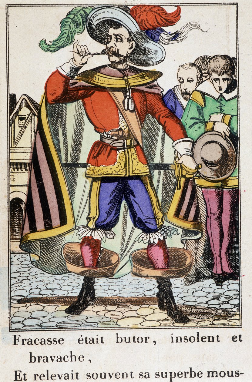 Le Capitaine Fracasse - صورة ديبينال "" Fracasse etait butor ... "رواية بقلم ثيوفيل غوتييه (1811-1872) بواسطة المدرسة الفرنسية