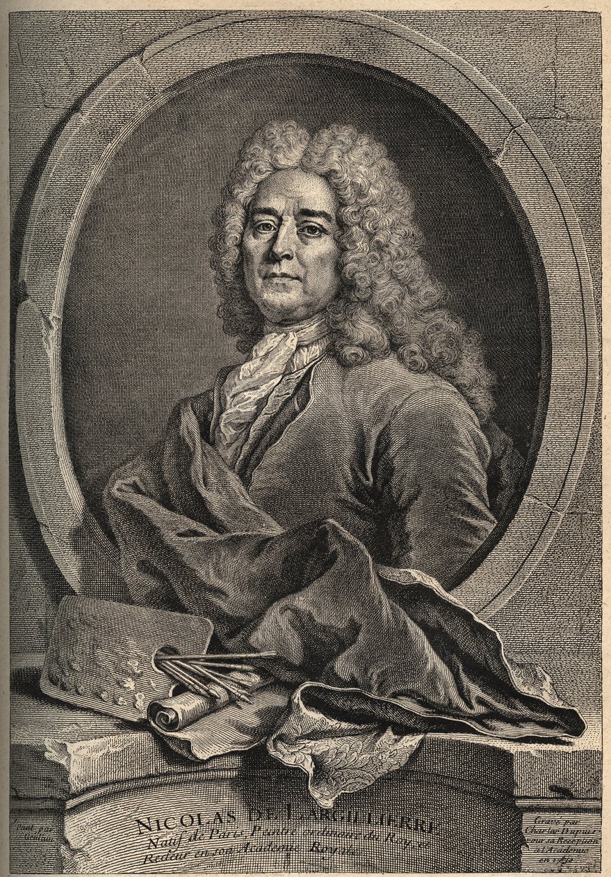 صورة لنيكولاس دي لارجيليير (لارجيلييه) (1656-1746) نقش رسام فرنسي بواسطة دوبوي بعد اللوحة التي رسمها جوسلين بواسطة المدرسة الفرنسية