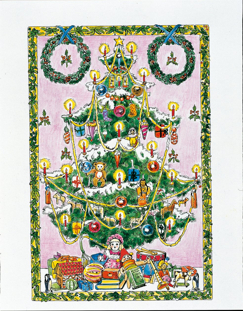 Christmas tree (colour litho) بواسطة المدرسة الايطالية