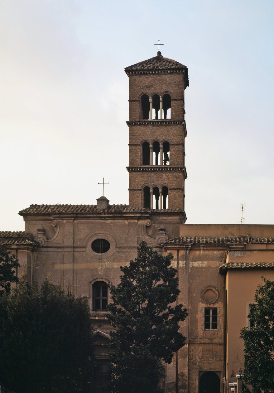 View of the church of st Sisto vecchio, 5th-12th century بواسطة المدرسة الايطالية