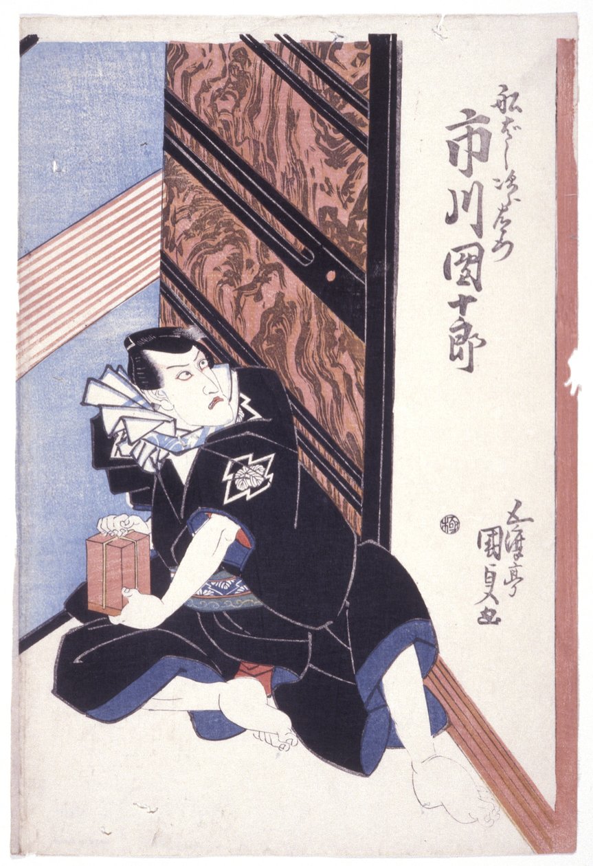بدون عنوان (Ichikawa Danjuro Vii / Funahashi Jirozaemon) (نقوش خشبية ملونة) بواسطة المدرسة اليابانية