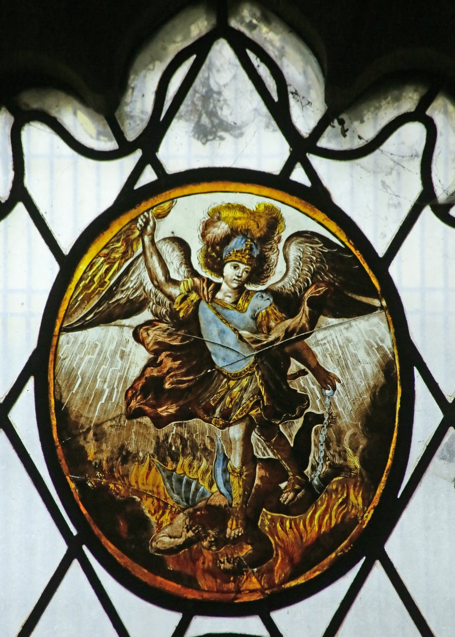 Roundel: St Michael (زجاج ملون) بواسطة مدرسة هولندا