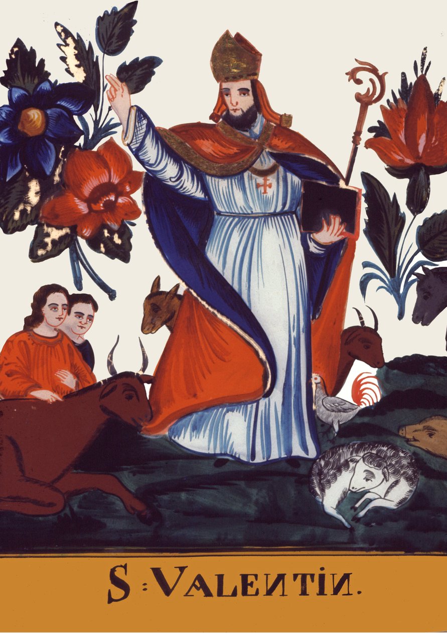 عيد الحب. عيد الحب. (الرسم على الزجاج ، النصف الثاني من القرن التاسع عشر) بواسطة المدرسة الرومانية