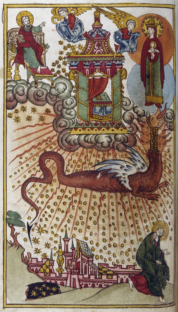 نهاية العالم للقديس يوحنا ، حوالي عام 1750 (صورة مصغرة) بواسطة المدرسة الروسية