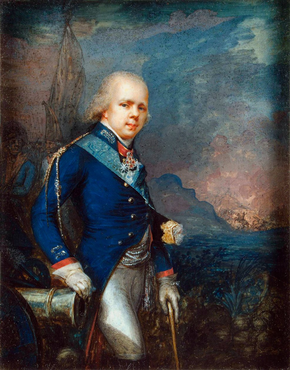 كونستانتين بافلوفيتش دي روسي - صورة لدوق روسيا الأكبر قسطنطين بافلوفيتش (1779-1831) قبل معركة نوفي par Anonymous بواسطة المدرسة الروسية