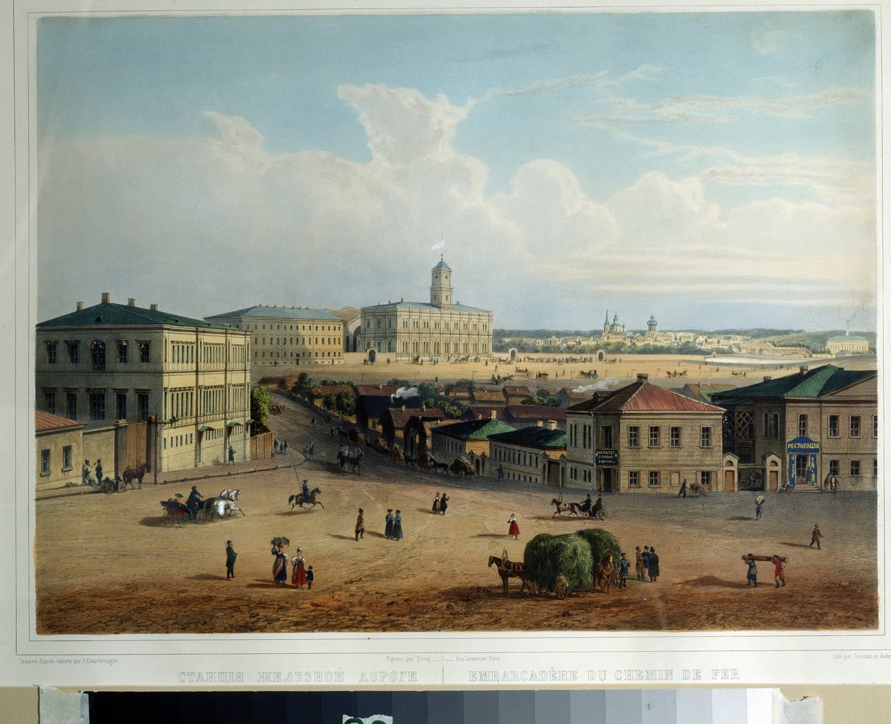 محطة سكة حديد موسكو. اللوحة من قبل سيد روسي. زيت على قماش ، حوالي 1830-1840. الفن الروسي في القرن التاسع عشر. متحف بوشكين التذكاري ، سانت بطرسبرغ. بواسطة المدرسة الروسية