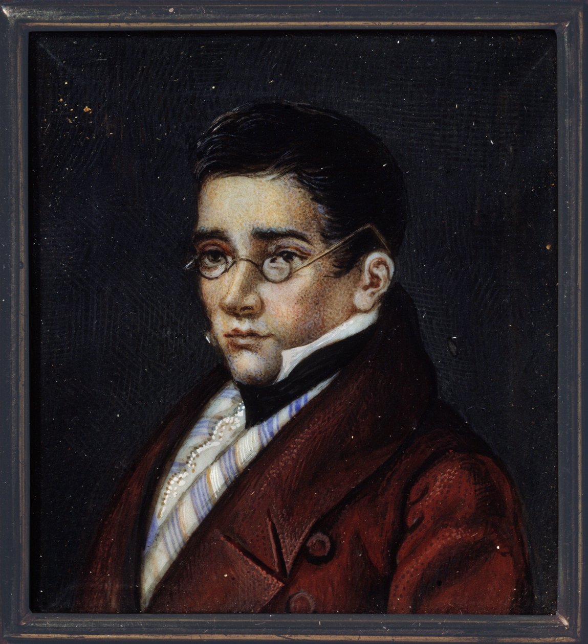 صورة للكاتب المسرحي الكسندر سيرجيفيتش غريبويدوف (الكسندر س. غريبويدوف) (1795-1829). عمل لرسام روسي ، ألوان مائية وغواش على القرن ، حوالي عام 1820. الفن الروسي بواسطة المدرسة الروسية