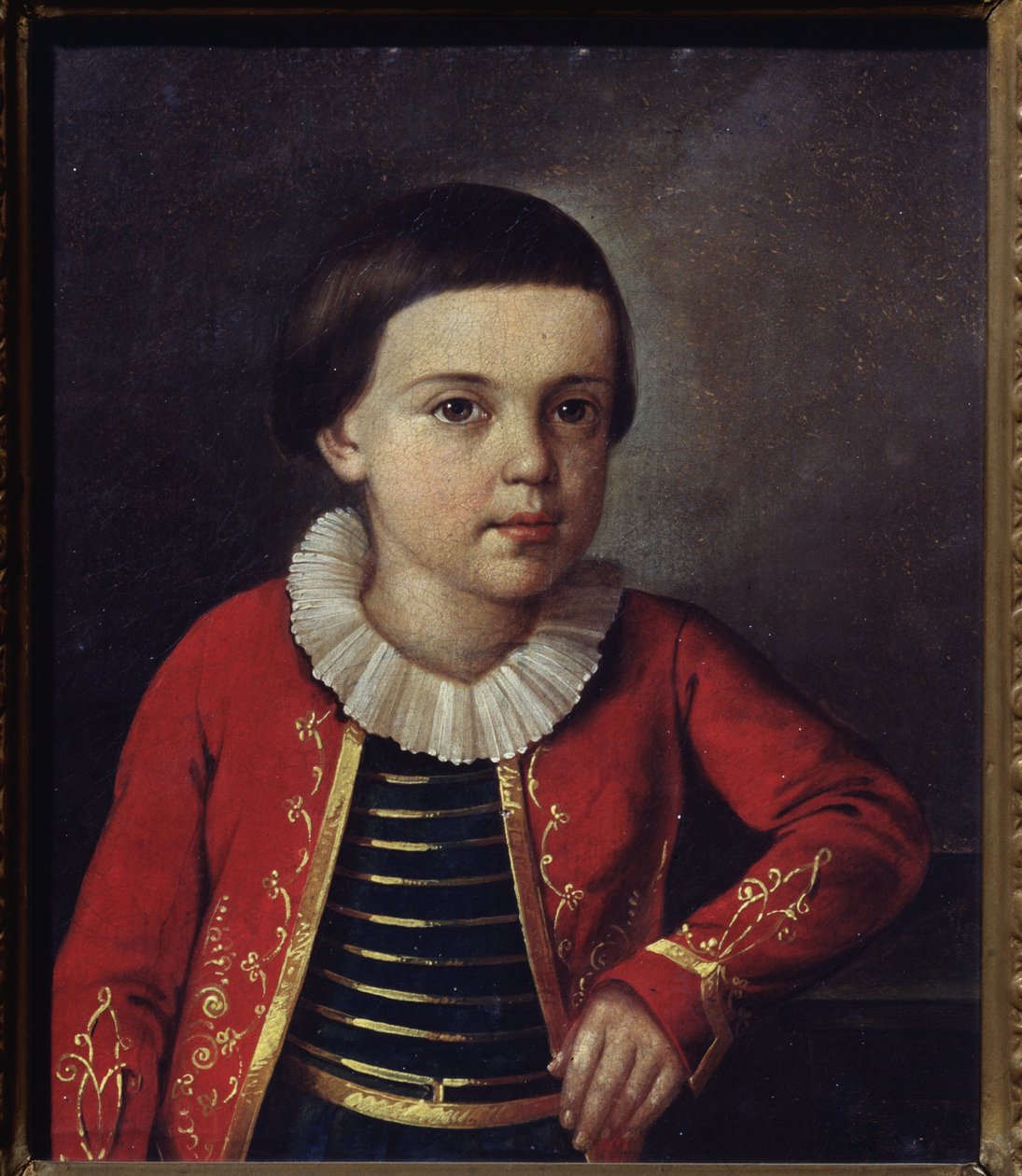 صورة للشاعر ميخائيل ليرمونتوف (1814-1841) ، طفل. لوحة لسيد روسي ، زيت على قماش بواسطة المدرسة الروسية