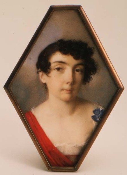 صورة آنا ميخائيلوفنا خيتروفو (1782-1846) ، 1802 (ألوان مائية وغواش) بواسطة المدرسة الروسية