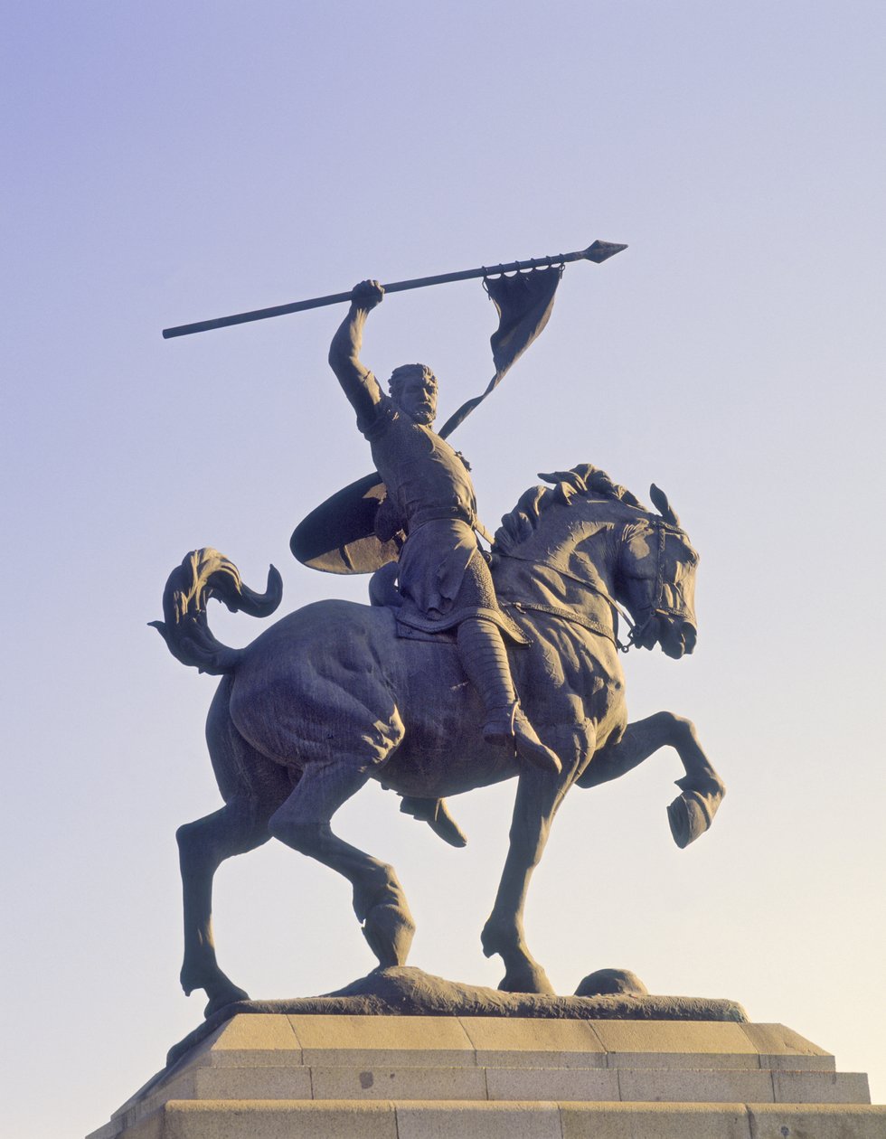 نصب تذكاري للسيد (1040-99) (برونزي) بواسطة مدرسة الاسبانية