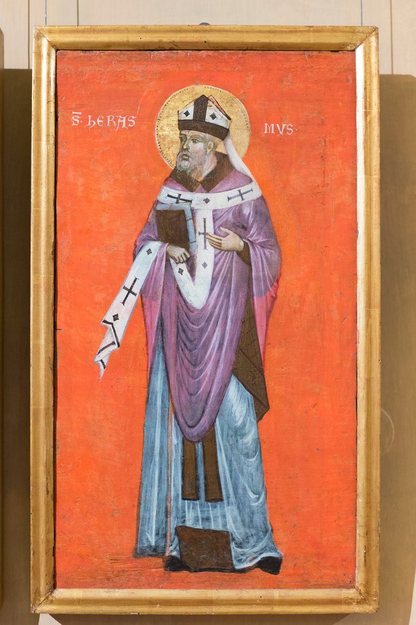 القديس إيراسموس ، رسام بيزنطي من البندقية ، النصف الأول من القرن الرابع (زيت على لوح) بواسطة مدرسة البندقية البيزنطية