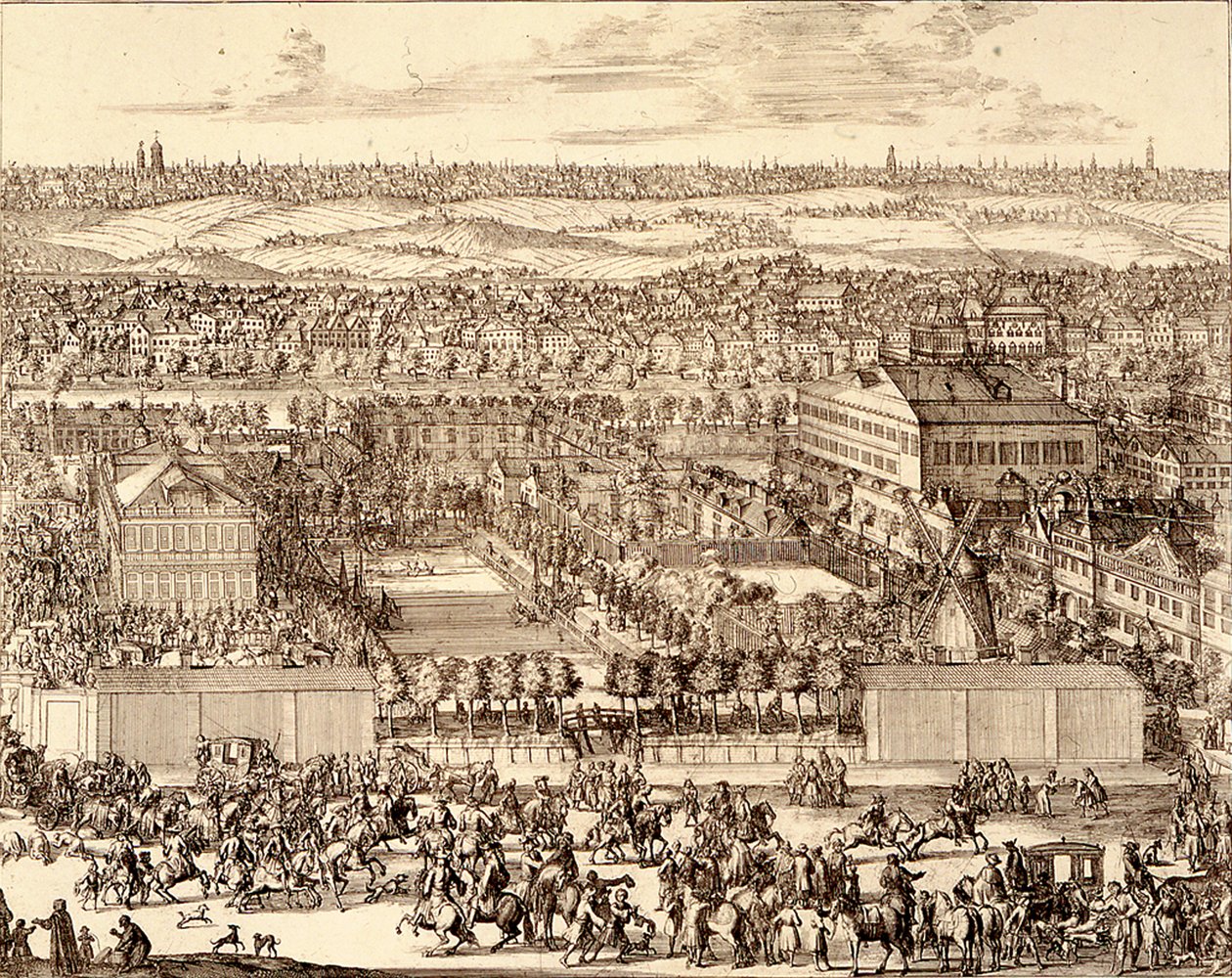 الحي الألماني Nemetskaya sloboda في الجزء الأيمن من موسكو ، 1705 بواسطة شونبيك