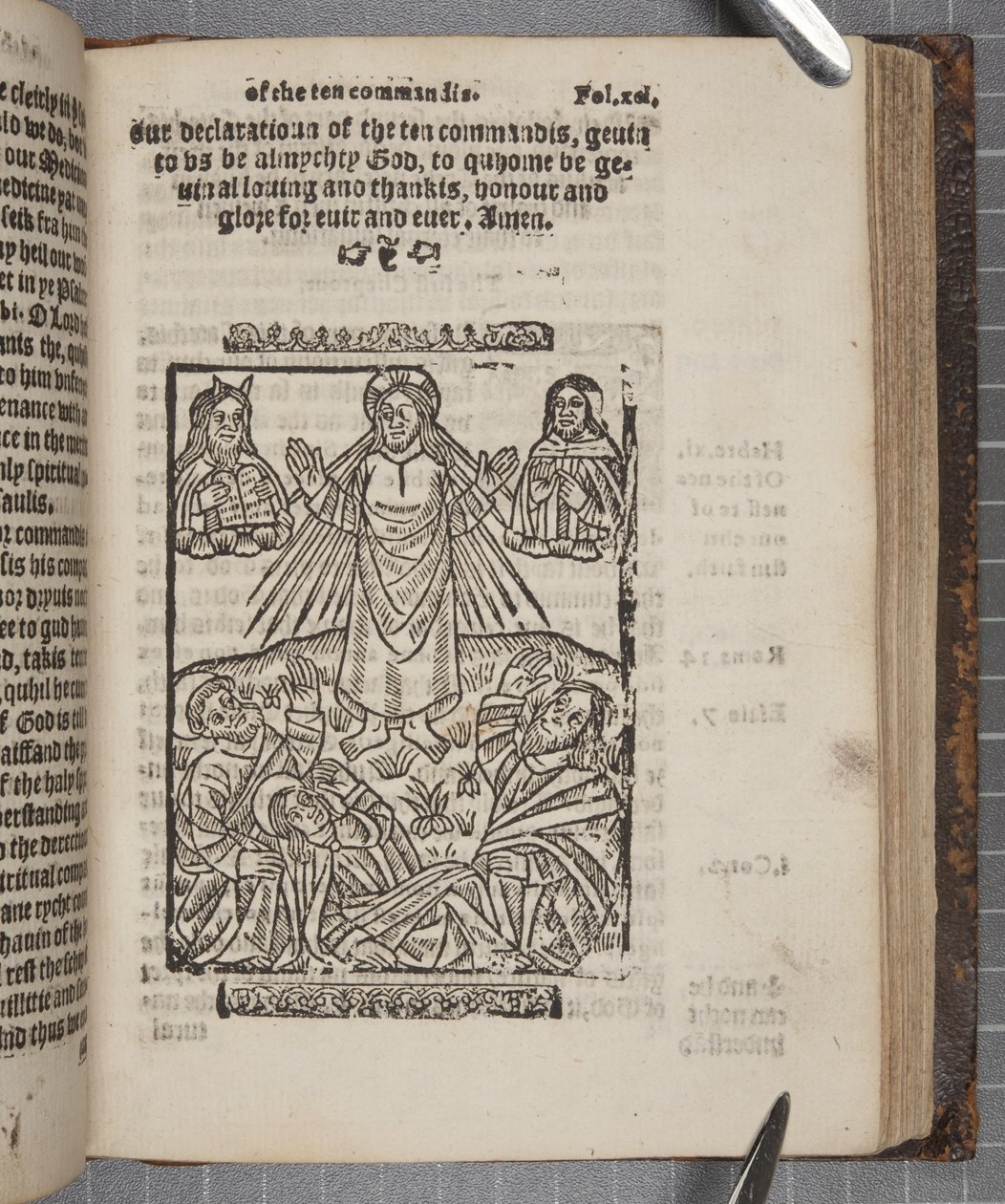 الورقة 91 ، من التعليم المسيحي ، 1552 بواسطة المدرسة الاسكتلندية