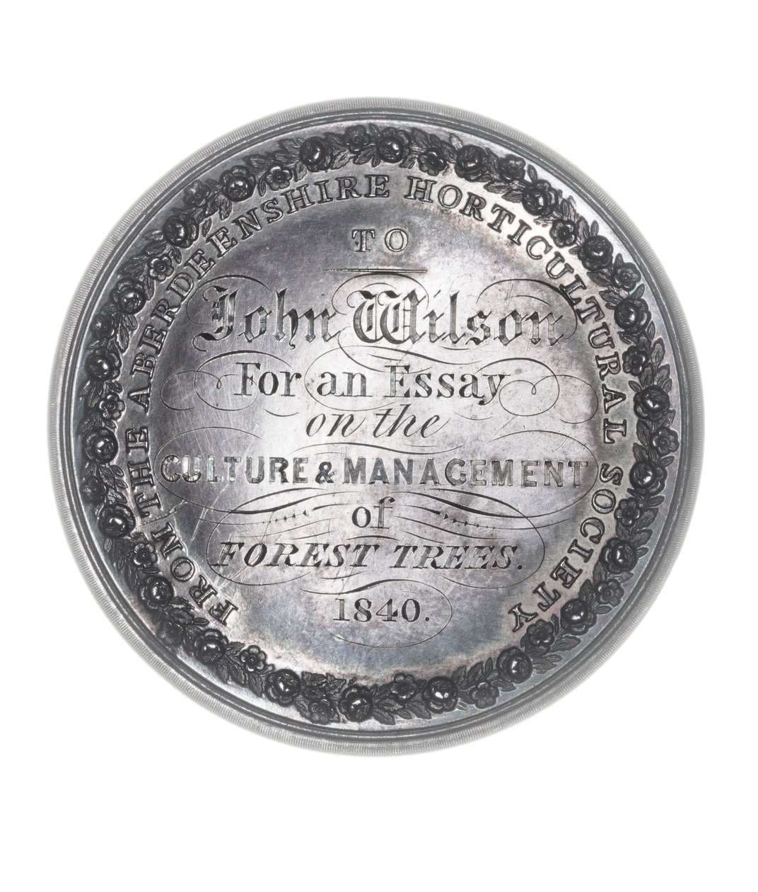 Aberdeenshire Horticultural Society Silver Prize awarded to John Wilson for an Essay on the Culture & Management of Forest Trees بواسطة المدرسة الاسكتلندية