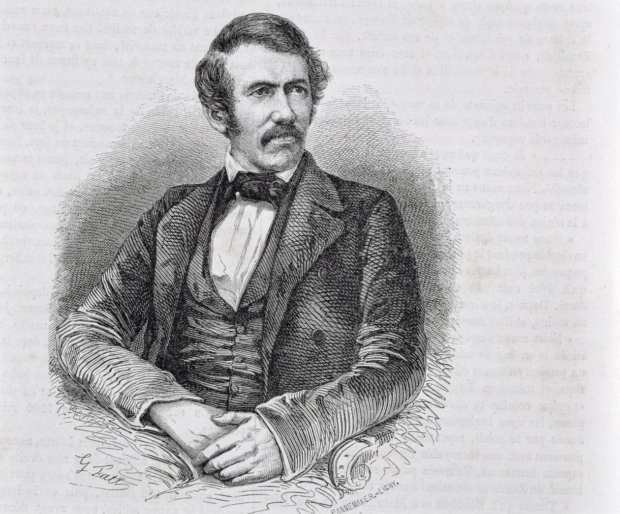 ديفيد ليفينغستون (1813-1873) منقوش بواسطة S. Pannemaker بواسطة المدرسة الاسكتلندية